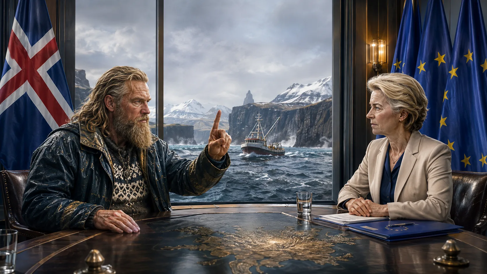 Pescador vikingo islandés rechaza una negociación con Ursula von der Leyen, representante de la Unión Europea